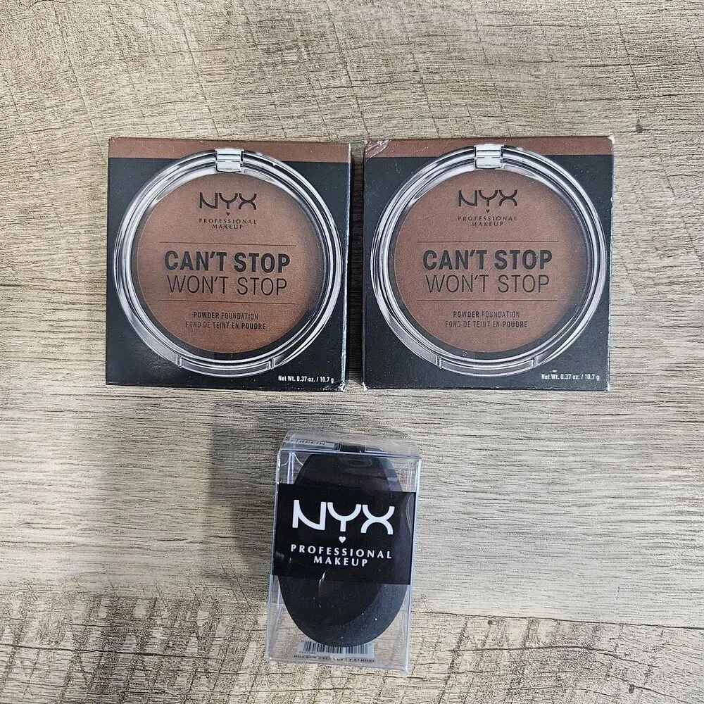 2pk NYX Can't Stop Won't Stop Setting Powder Foundation Finish Deep CSWSPF22